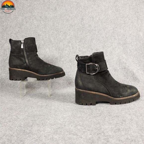 Blondo Dagger Riding Boots Black Suede Waterproof Block Heels Women's Size 7M - Picture 3 of 12